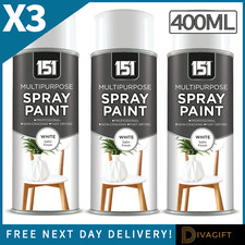 3 x WHITE SATIN FINISH SPRAY