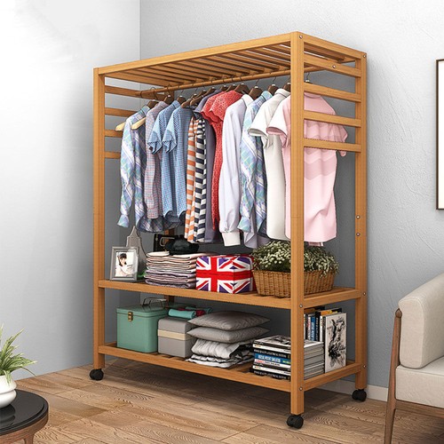 Bamboo clothes rail scarf - clothes, cart
