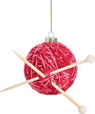 Sass & Belle Knitting Needles and Yarn Ball Novelty Christmas Tree Decoration