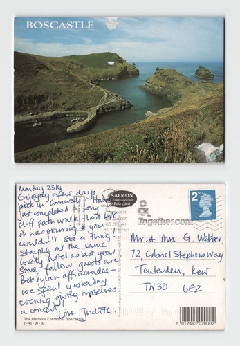 Postcard boscastle harbour - postcard,