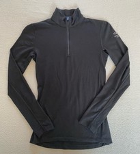 ICEBREAKER THERMAL TOP SZ 8 BODYFIT 200 100% MERINO WOOL BLACK QUARTER ZIP