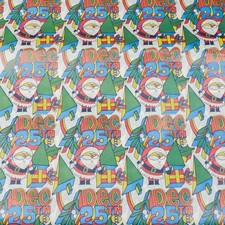 50 + Sheets Genuine Vintage 1960s 1970's NOS Christmas Wrapping Paper 11 Designs