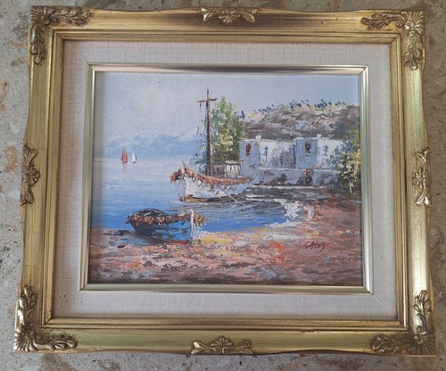 Framed oil painting - framed, by