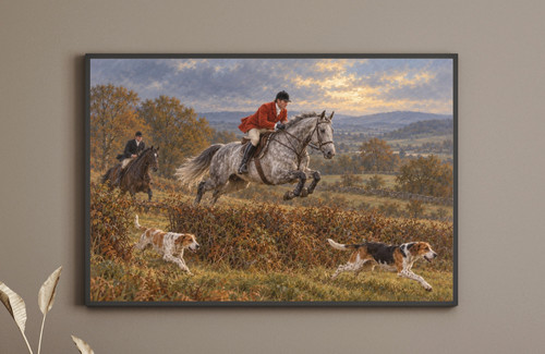 Fox hunting wall art - art, print