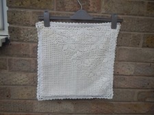 VINTAGE CROCHET CUSHION COVERS CREAM PLS READ