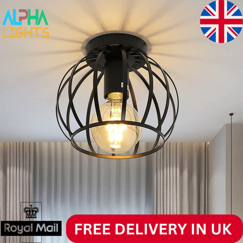 Vintage black semi flush - vintage, semi-flush