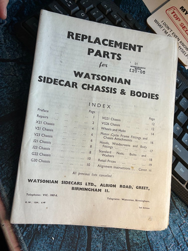 Watsonian sidecar chassis - chassis, &