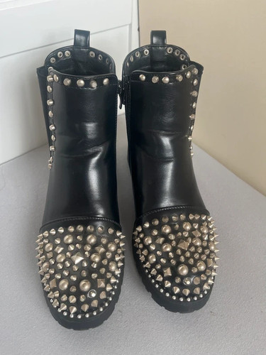 Women black studded - studded, boots