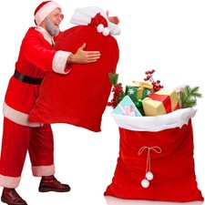 XXL Santa Sack Luxury Velvet Christmas Xmas Present Gift Bag 100x70cm Drawstring