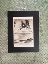 Tove Jansson - The Moomins , Beautiful Woodblock Art Print Mounted , Vintage