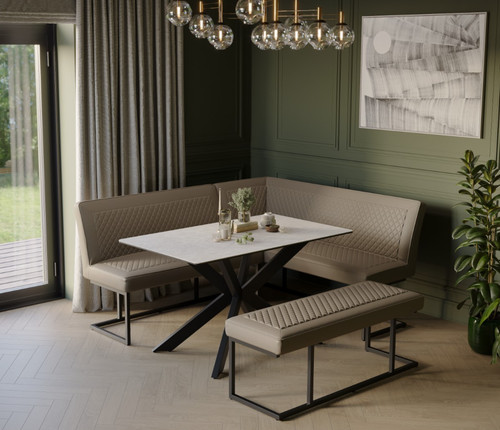 Hera sand ceramic dining table - sand,