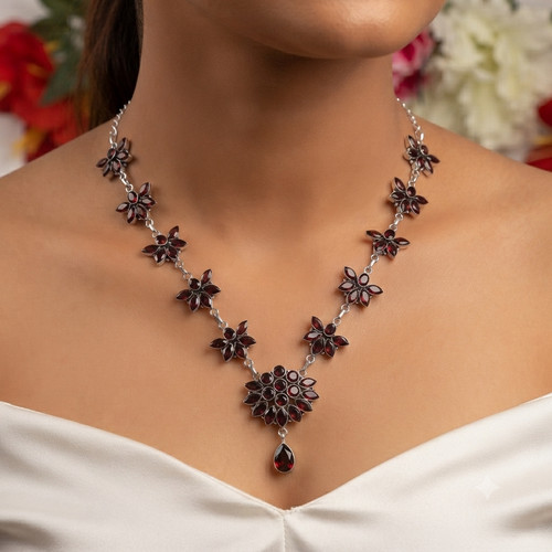 Red garnet gemstone handmade - red,