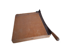 Vintage Guillotine Wooden Board Cutter Decorative Blade Photo A3 School Office