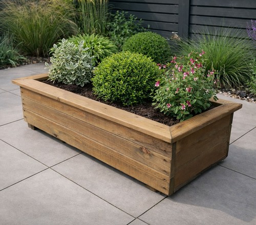 Wooden garden planter flower - garden,