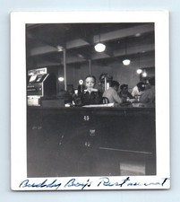 Old Vintage Photo BOY AT RESTAURANT DINER COUNTER BY CASH REGISTER SNAPSHOT