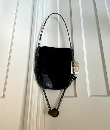 Black faux leather - faux,