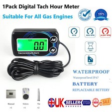 Digital LCD RPM Tach Hour Meter Tachometer Gas Engine Maintenance For 2/4 Stroke