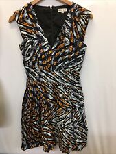 Reiss Vintage Retro Style Grey Patterned Dress Wedding Summer Party Size 6