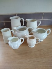 Selection of seven cream / white jugs. Various old good.