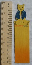 Wooden bookmark - Shearings Holidays - teddy bear