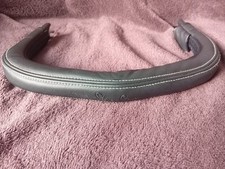 black Silver Cross Reflex Stroller Bumper Bar Carry Handle Leather Cover