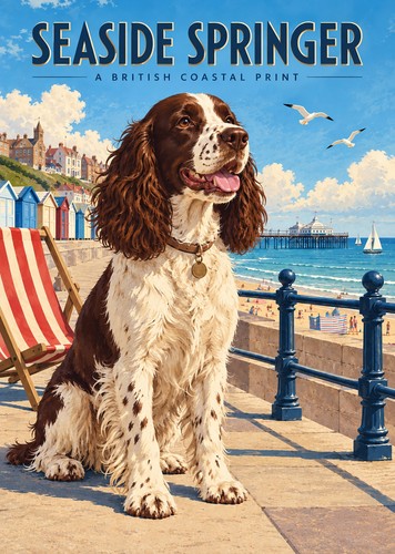 Springer spaniel print - a4,