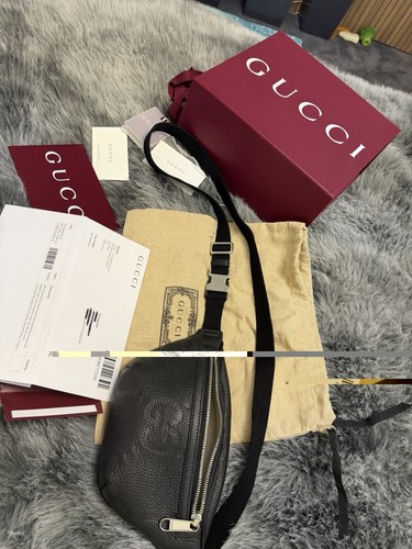 Gucci black monogram belt bag - black,