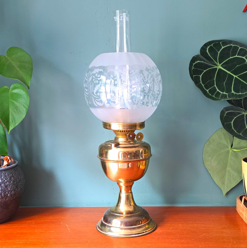 Vintage brass paraffin oil - vintage,