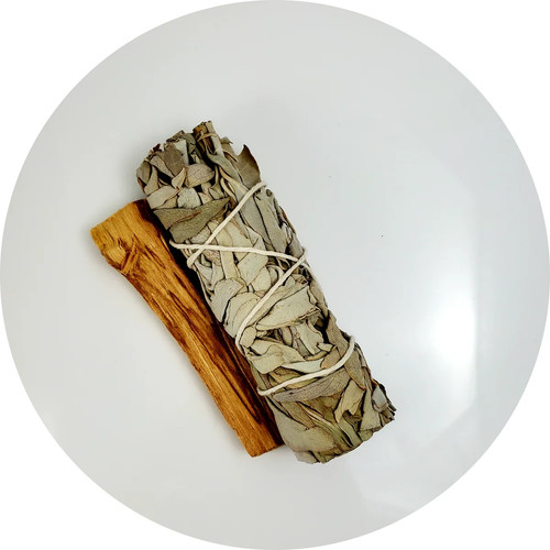White sage palo santo smudge - white,