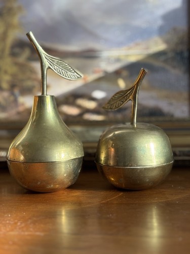 Pair vintage brass winter - of,