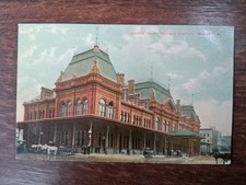 Grand Trunk Railway Station Montreal Postcard Shows Horses ? & Carts