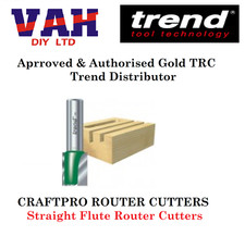 Trend 1/4&1/2  Shank CraftPro TCT 2 Flute Straight Router Cutter Bit FULL RANGE