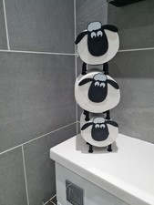 3 x Shaun The Sheep Toilet Roll Holder Stand, Home Bathroom 