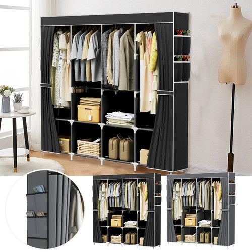 Large fabric canvas wardrobe - large,