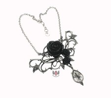 Bacchanal Rose Necklace Alchemy Gothic P700 Goth Crystal Black Pretty Gift