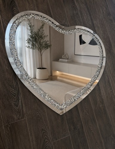 Love heart shaped mirror bling - heart,