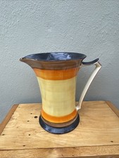 Myott, Son & Co. Art Deco vase, hand painted, 1930s Orange & Yellow