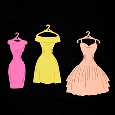 3 Retro Dresses Metal Cutting