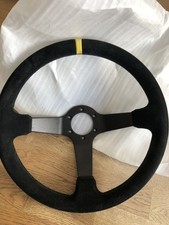 Univeral 350mm Deep Dish Drifting Rally Black Suede Racing Steering Wheel
