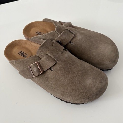 Birkenstock boston suede taupe - birkenstock,