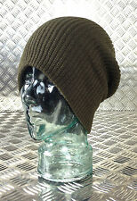 Army Green Knitted Beanie Hat / Watch Cap / Woolly Hat - One size - NEW