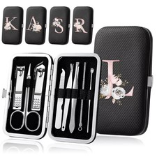 Printed Manicure Pedicure Nail Care Set Cutter Clippers Kit Case Mens Ladies UK