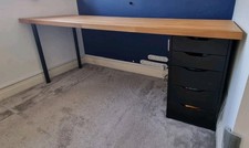IKEA Karlby Oak desk / Worktop & 2x Adils Legs