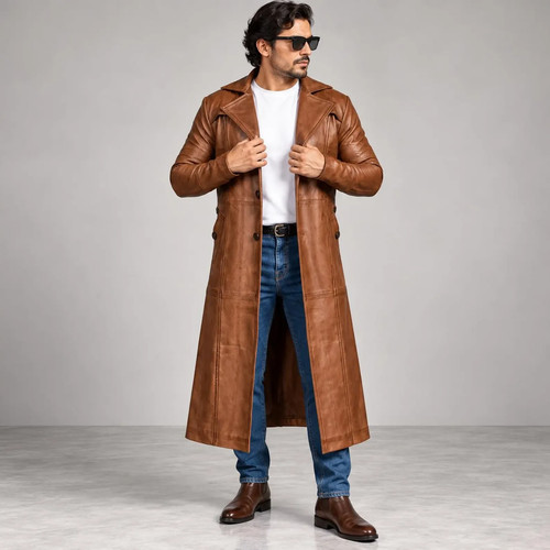 Mens tan lambskin leather - lambskin,