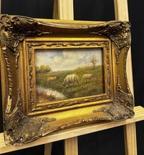 Vintage Ornate Landscape Oil