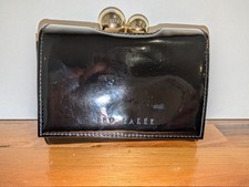 Ted baker black patent leather small purse