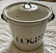 White Enamel Flour Bin In Very