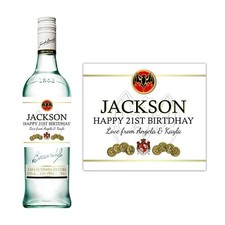 PERSONALISED BACARDI LABEL BIRTHDAY RUM BOTTLE GIFT PRESENT NAME AGE MEN WOMEN