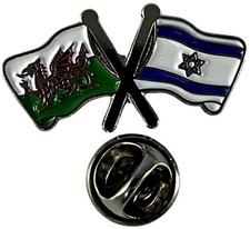Wales & Israel Waving Flag Pin