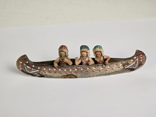 Vintage canoe with native - vintage,